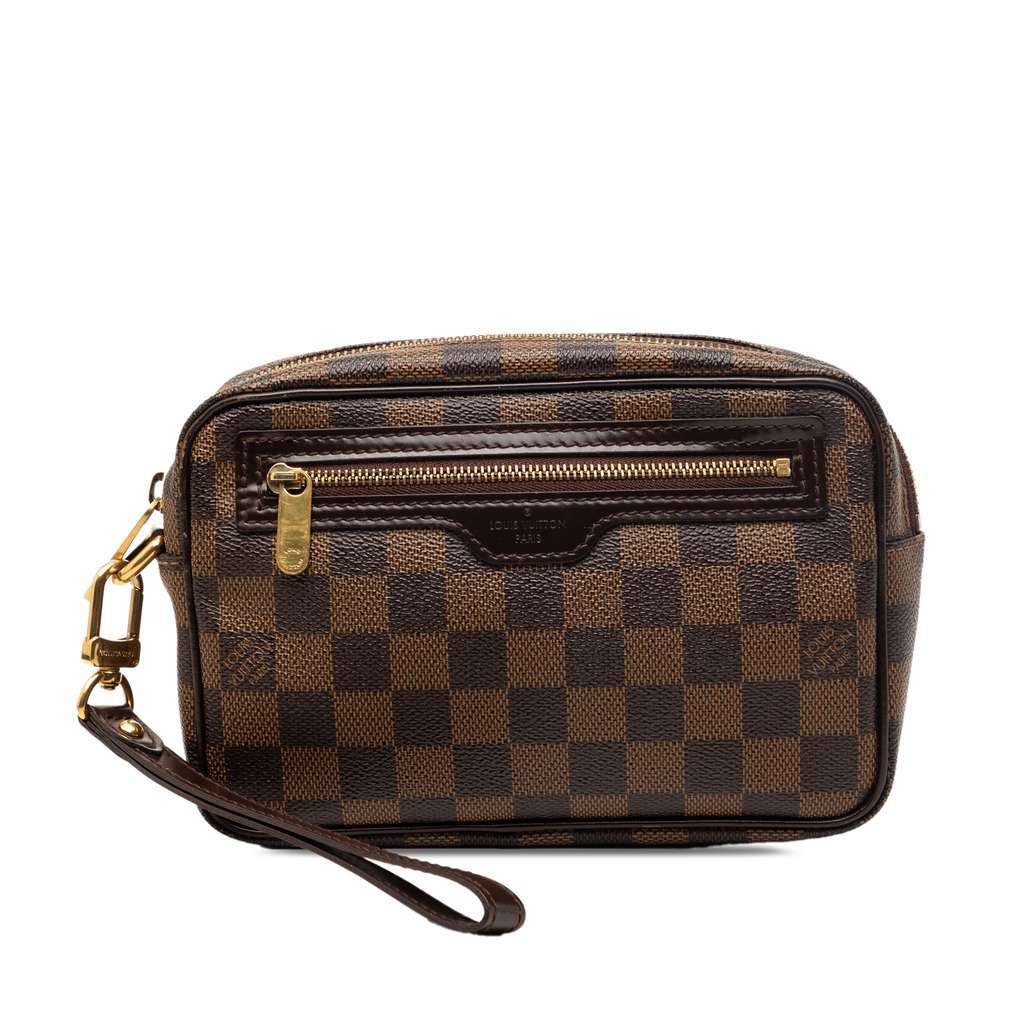 Louis Vuitton Damier Ebene Pochette Billets Macao Brown Very good - Front View