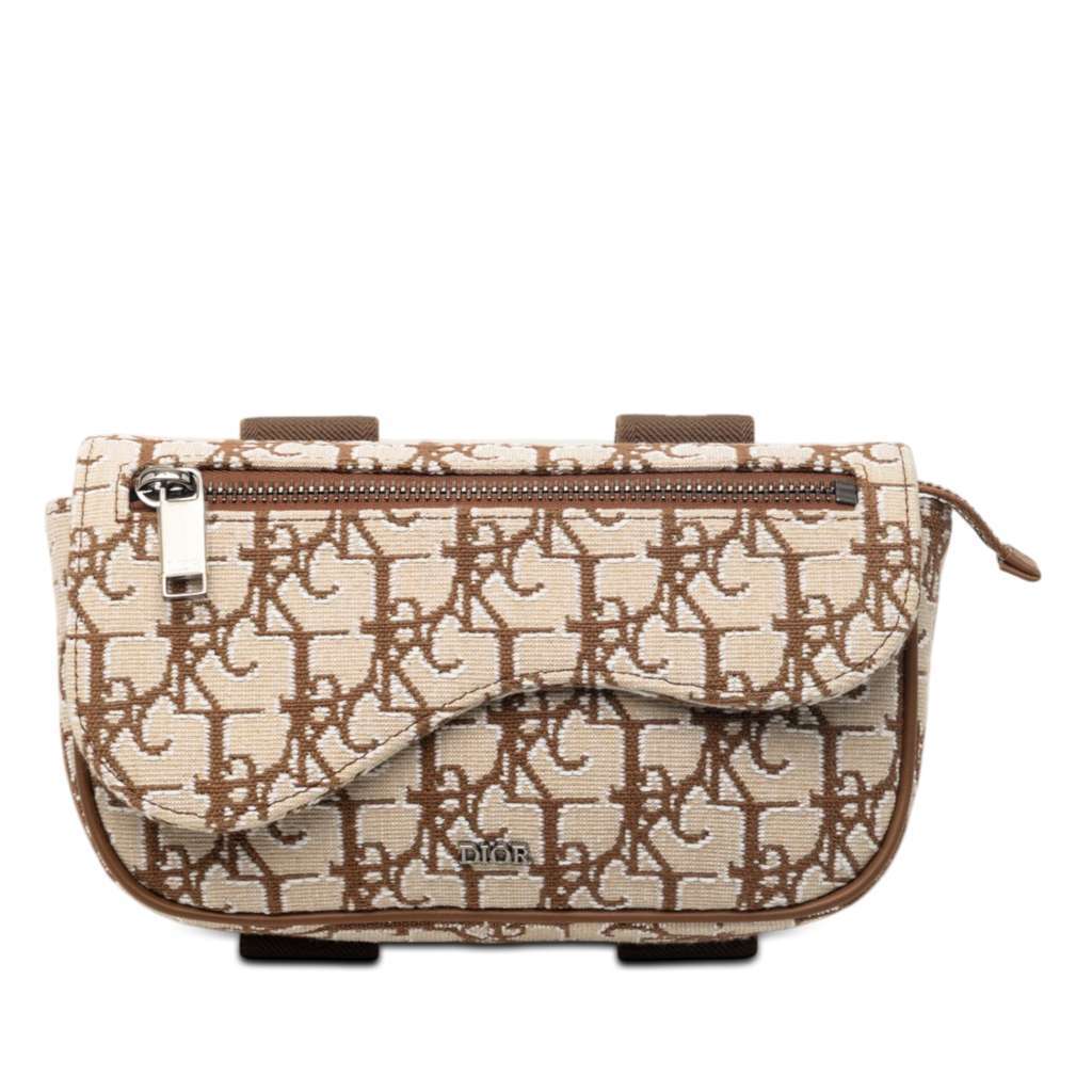 Dior Cactus Jack Oblique Canvas Saddle Arm Pouch Beige Canvas Very good - Front View