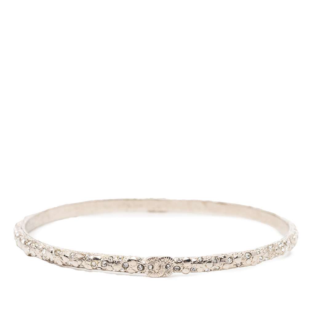Chanel CC Silver Plated Strass Bangle Silver Metal Very good - Inside View
