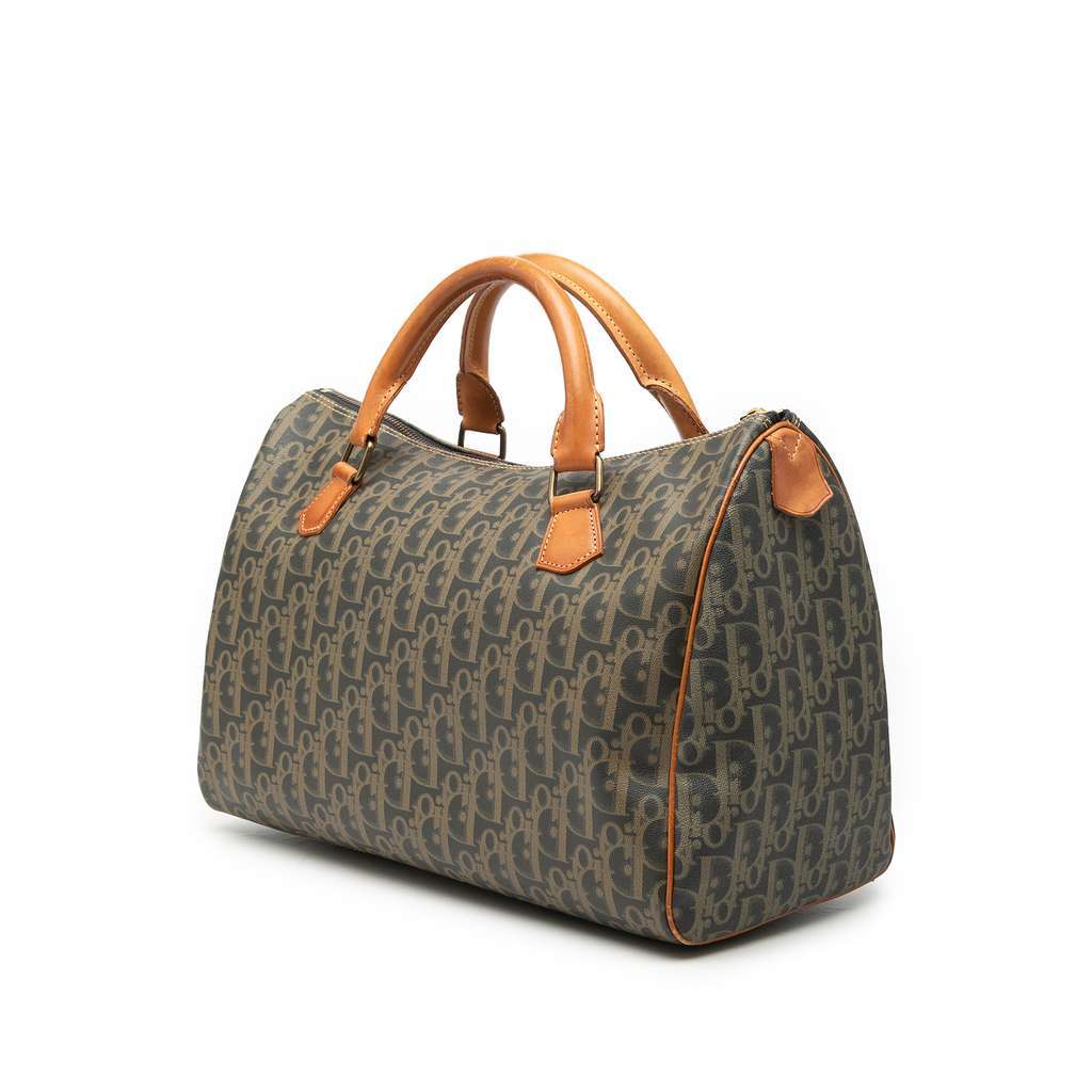 Dior Diorissimo Trotter Coated Canvas Boston Bag Brown Canvas Very good condition - Back View