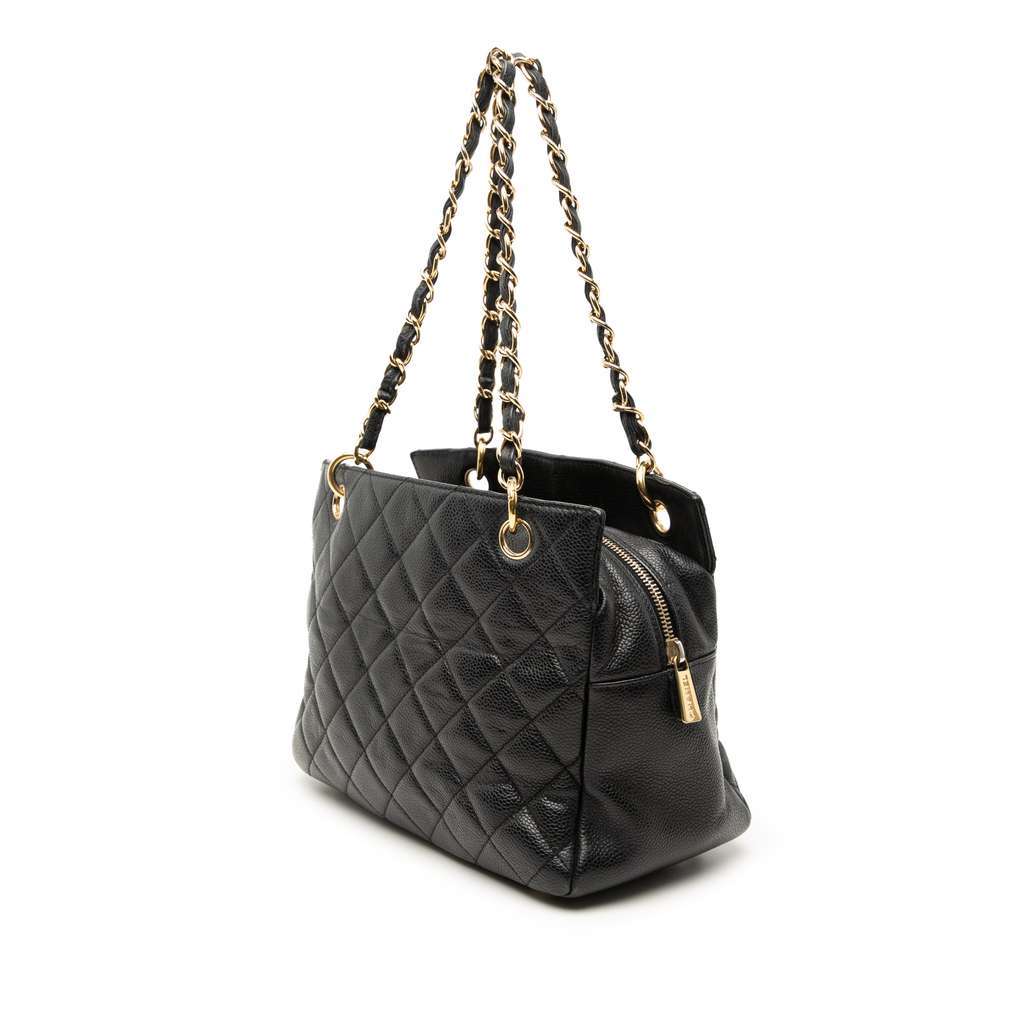Chanel Petite Caviar Timeless Tote Black Leather Very good condition - Back View