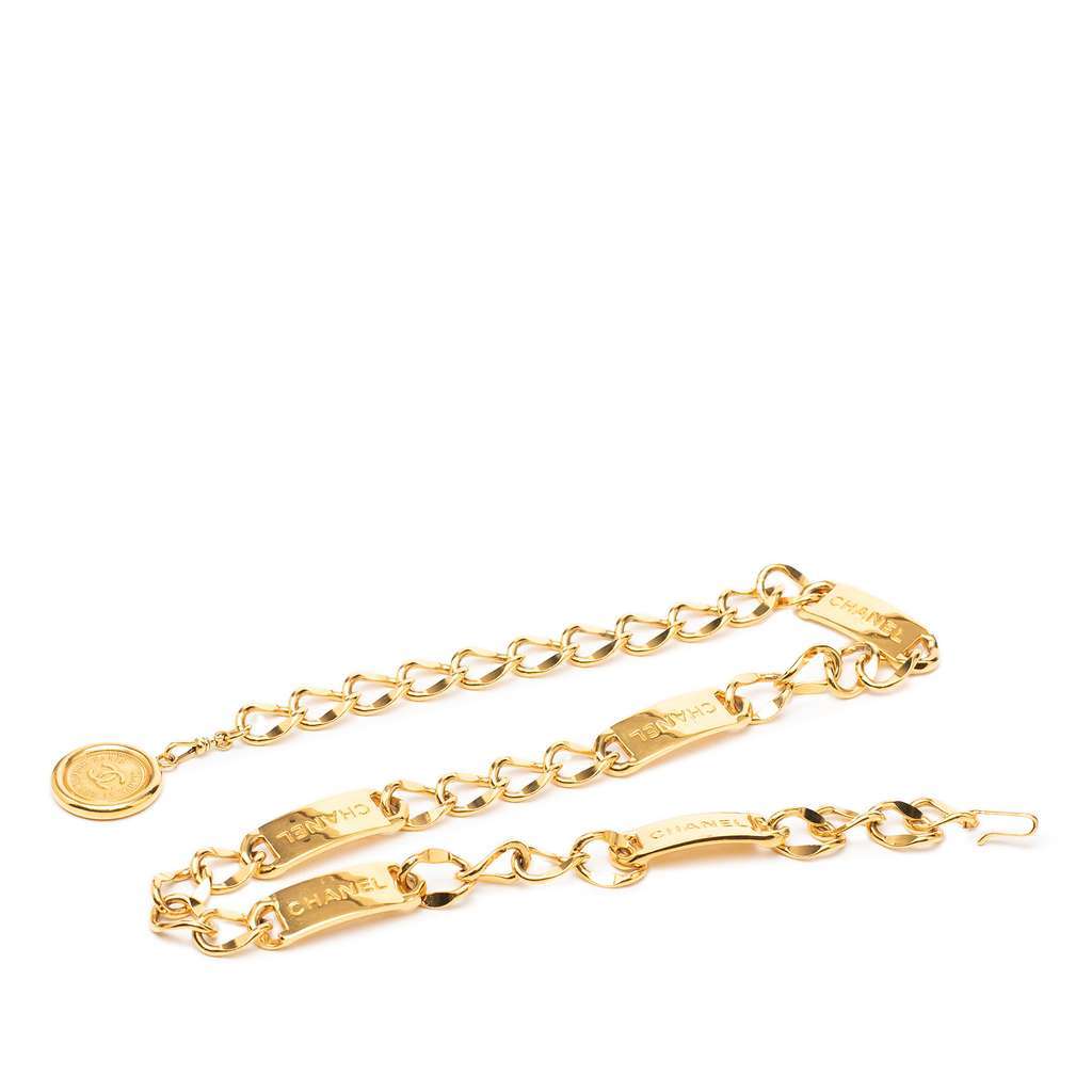 Chanel CC Gold Plated Medallion Chain Belt Gold Metal Very good - Back View