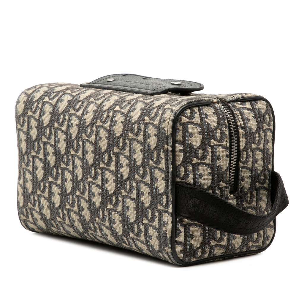 Dior Oblique Canvas Lingot Toiletry Case Blue Canvas Very good - Back View