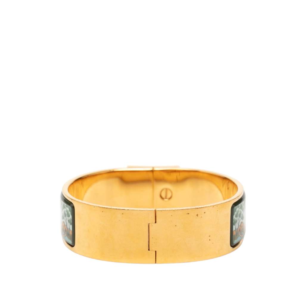 Hermès Wide Enamel Safari Loquet Bracelet PM White Very good - Inside View