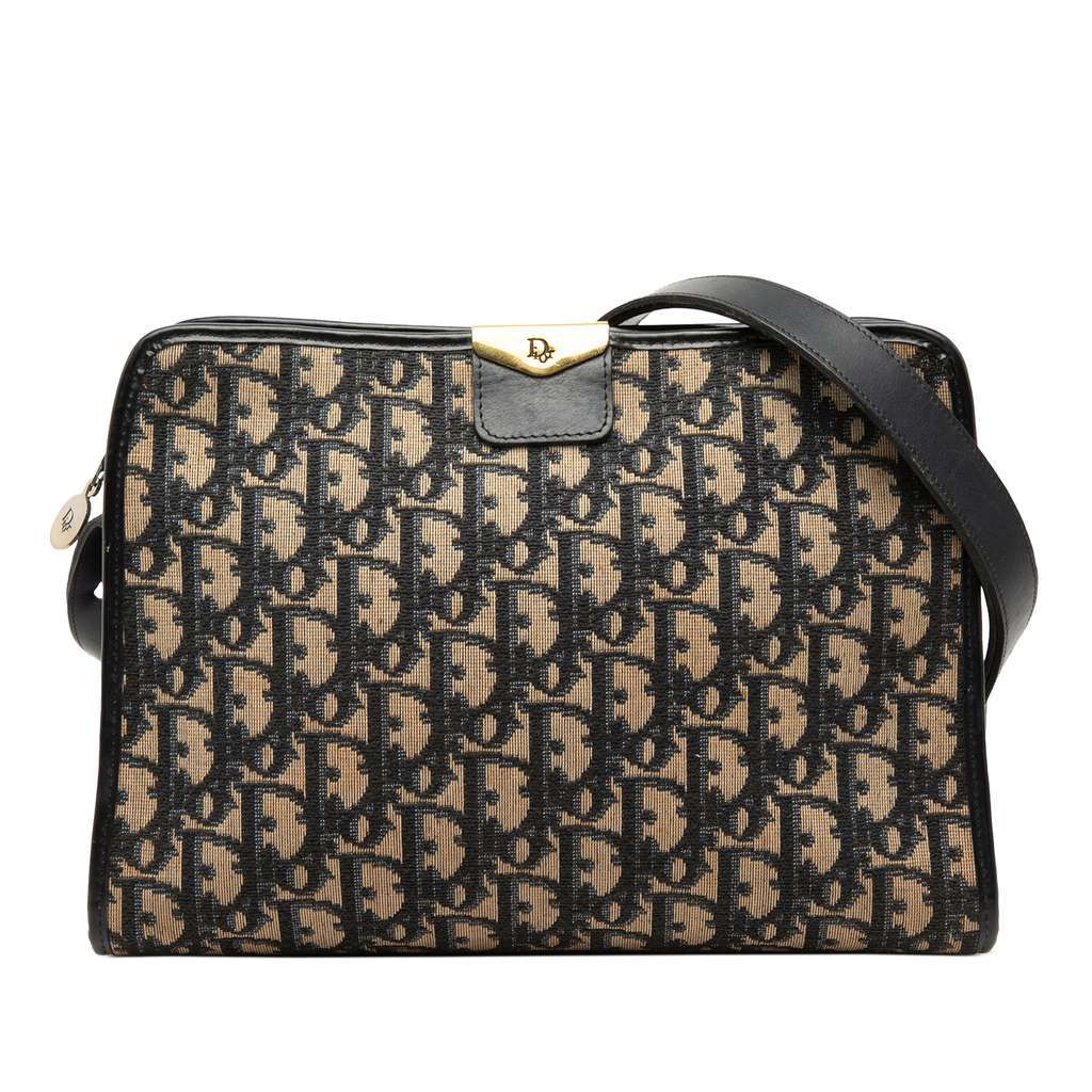Dior Diorissimo Trotter Canvas Shoulder Bag Blue Canvas Very good condition - Front View