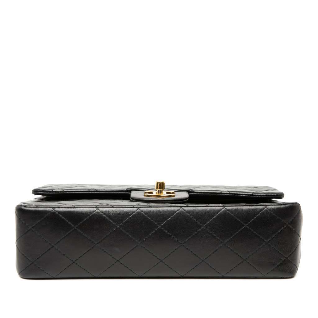 Chanel Medium Classic Lambskin Double Flap Black Leather Very good condition - Inside View