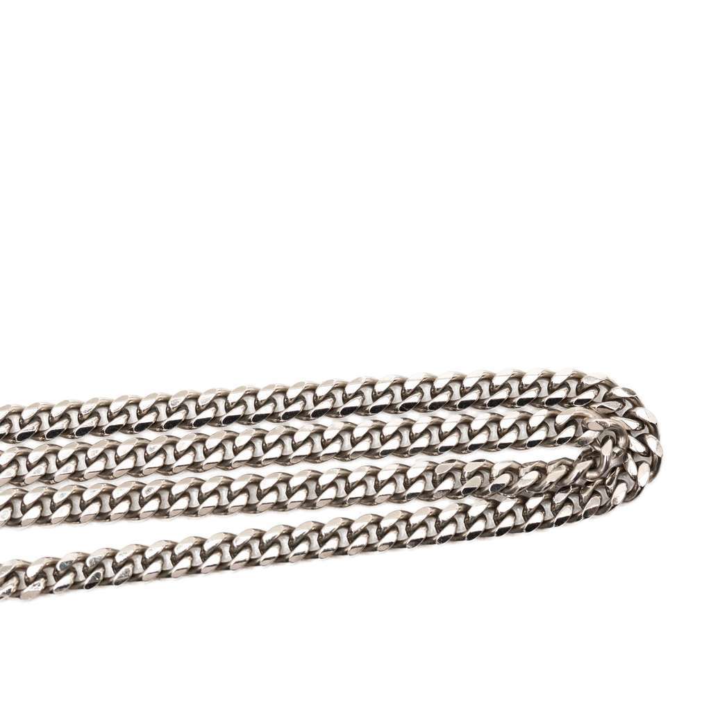 Louis Vuitton Brass Monogram Row Necklace Silver Brass Very good - Box View