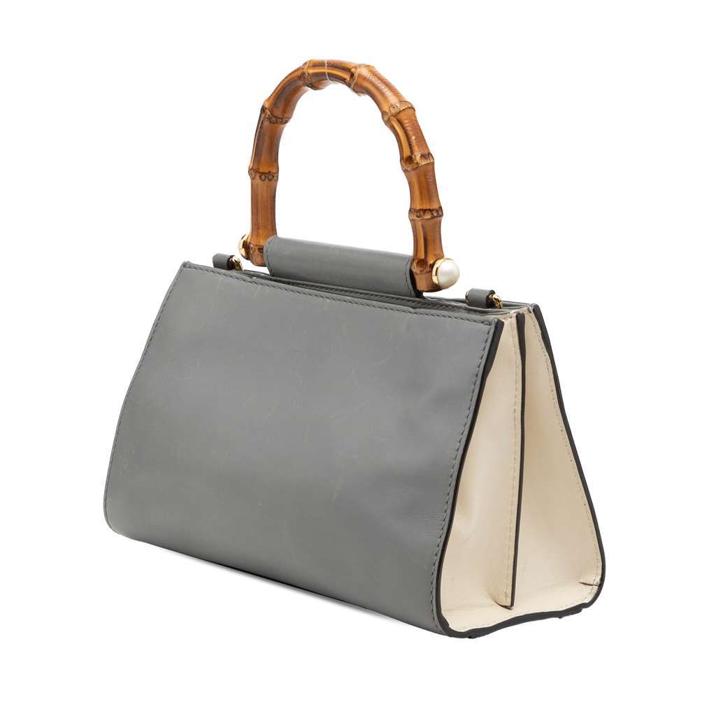 Gucci Mini Leather Bamboo Web Nymphaea Grey Leather Very good - Back View