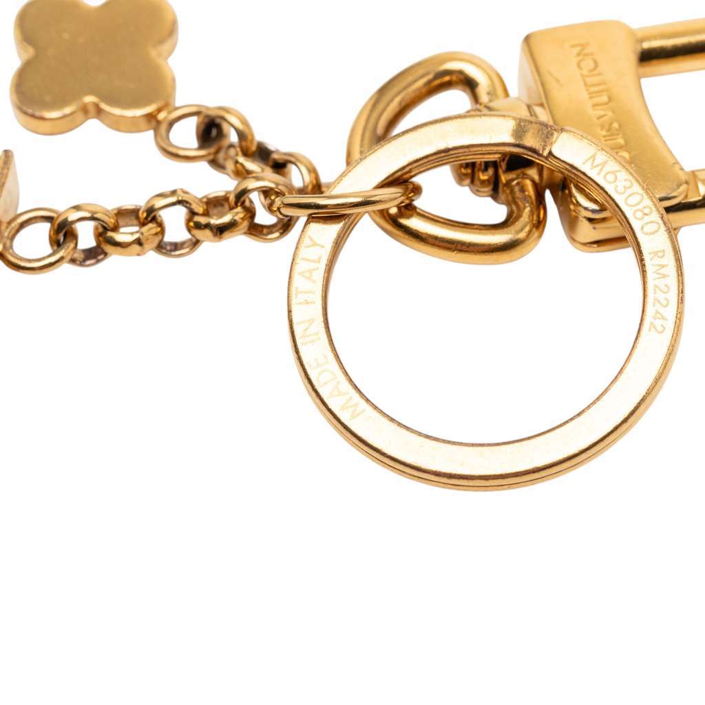 Louis Vuitton Gold Plated Capucines Key Ring and Bag Charm Gold Metal Good - Inside View