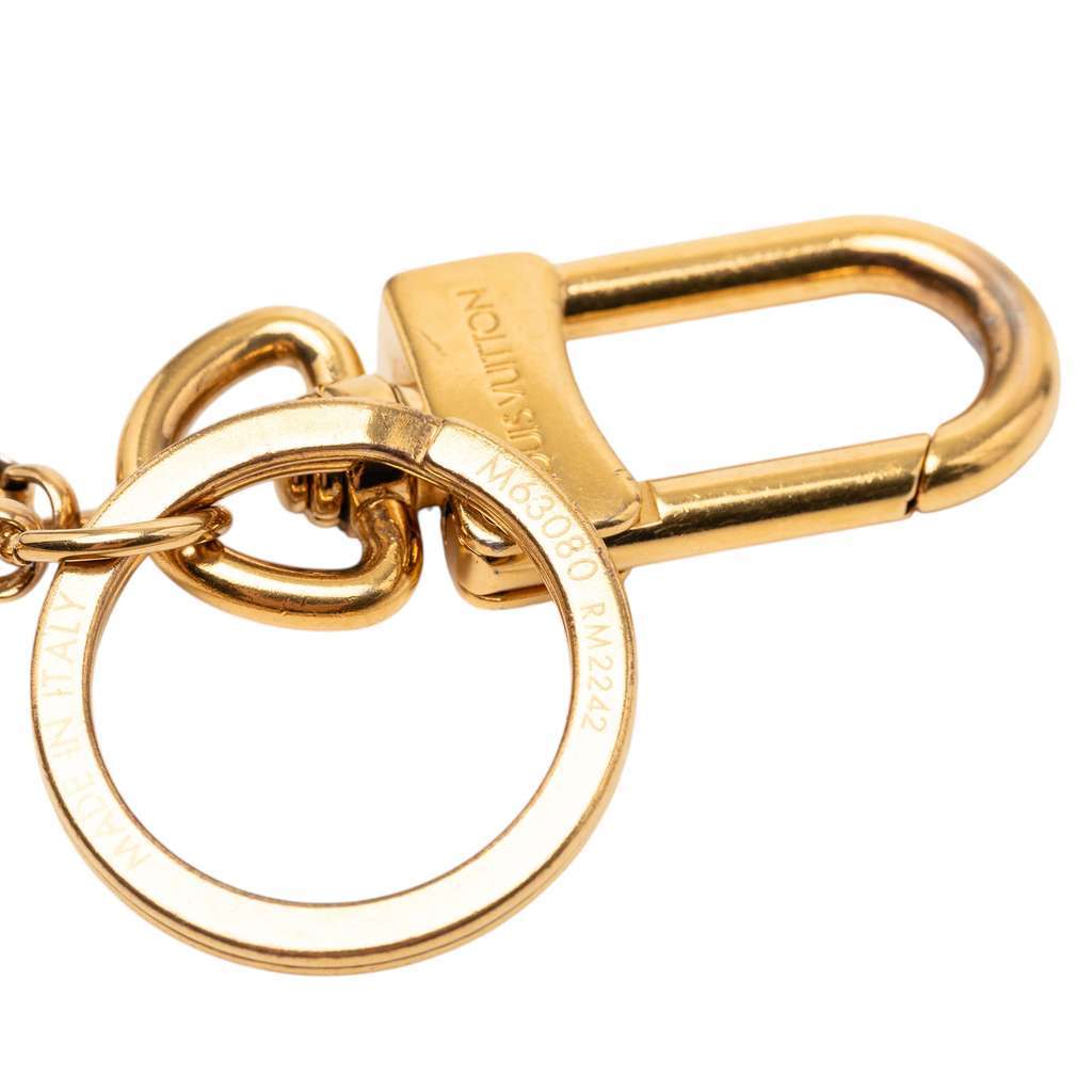 Louis Vuitton Gold Plated Capucines Key Ring and Bag Charm Gold Metal Good - Model View