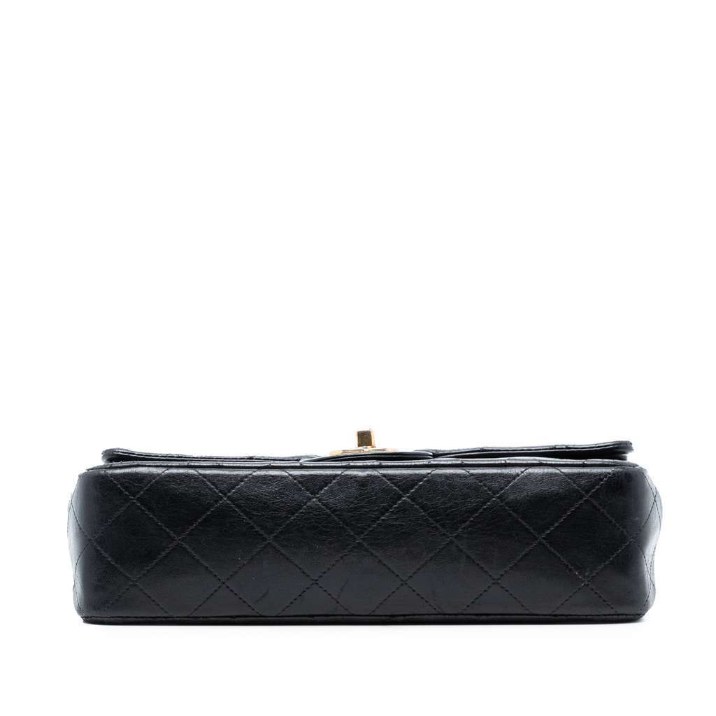 Chanel Small Classic Lambskin Double Flap Black Leather Good - Inside View