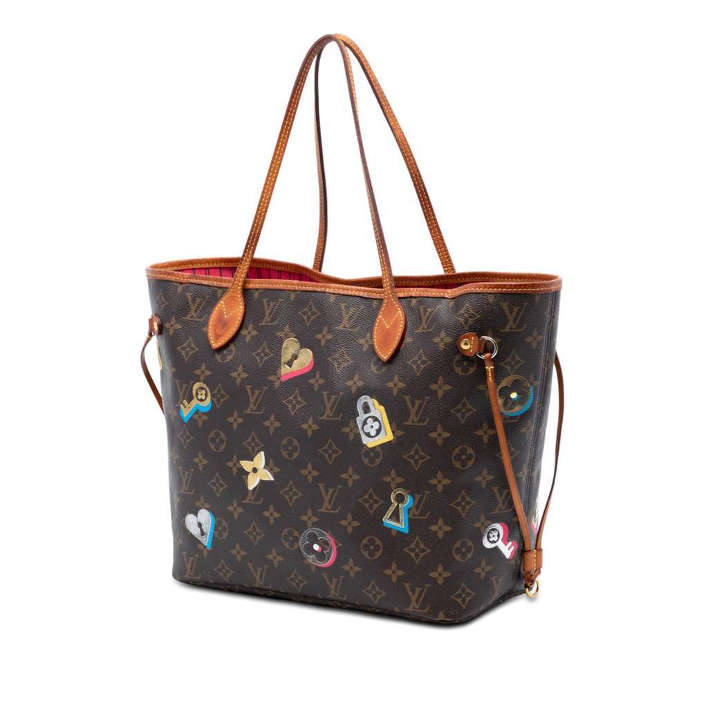 Louis Vuitton Monogram Love Lock Neverfull MM Brown Very good - Back View