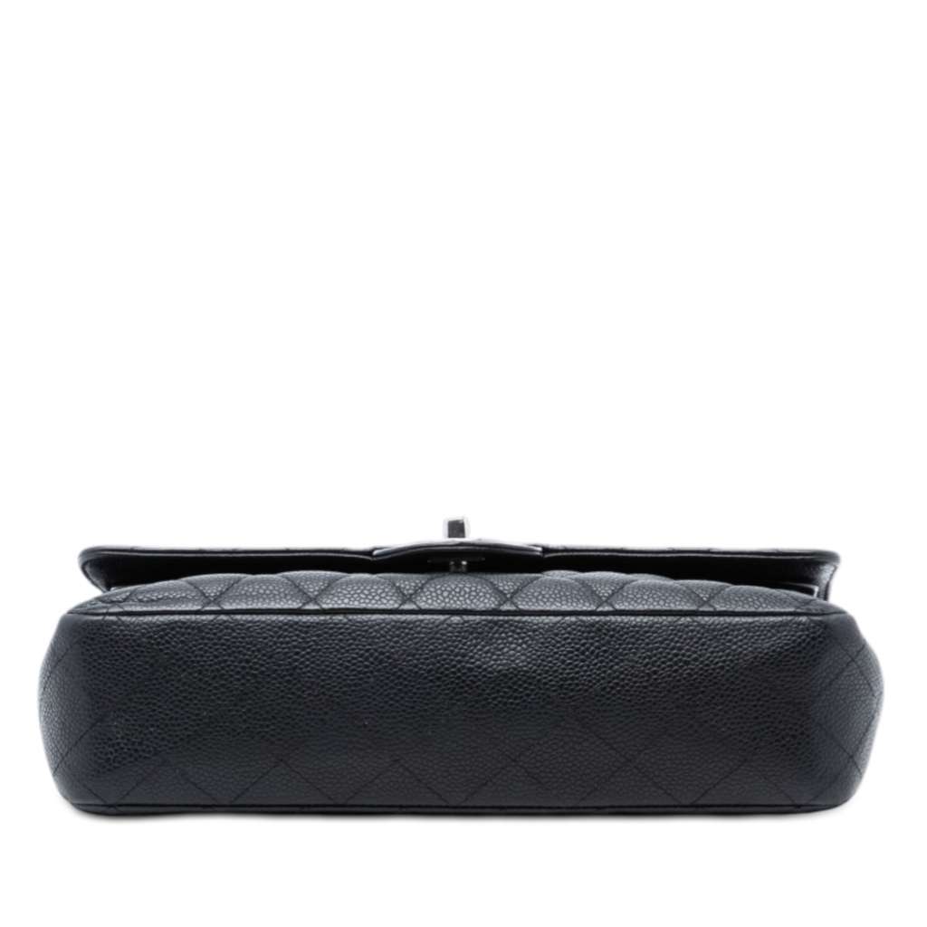 Chanel Medium Classic Caviar Double Flap Black Leather Very good - Inside View