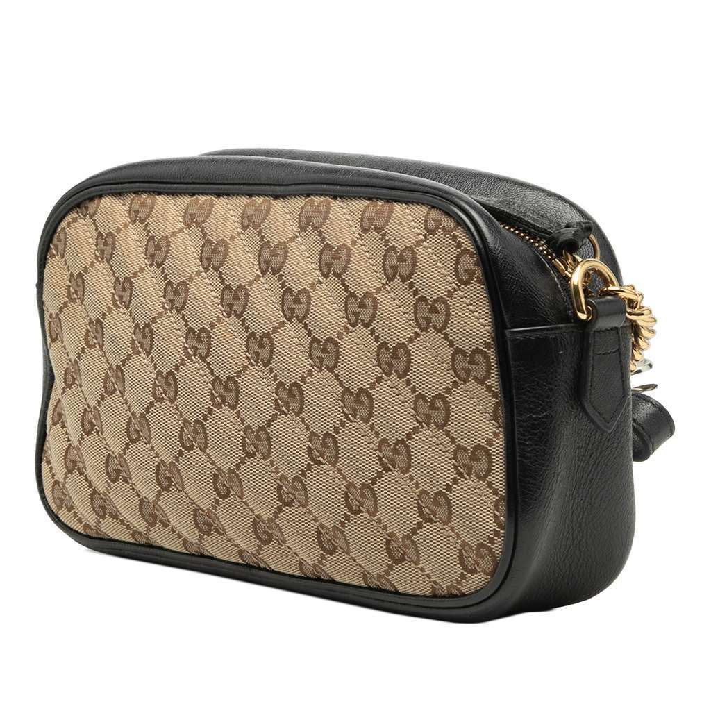 Gucci Small GG Marmont Matelasse GG Canvas and Leather Crossbody Beige Canvas Very good - Back View