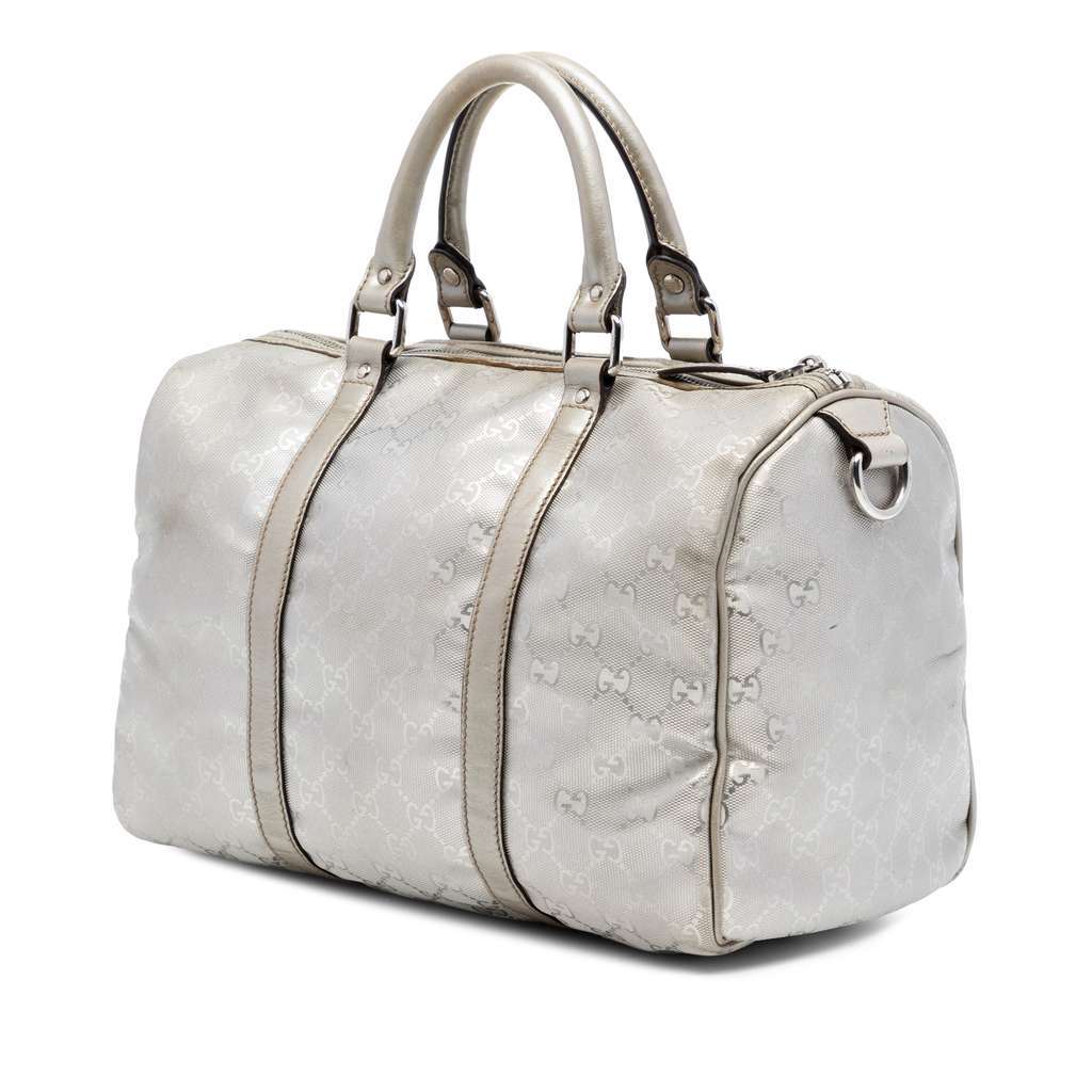 Gucci Medium GG Imprime Joy Boston Bag Silver Canvas Very good - Back View