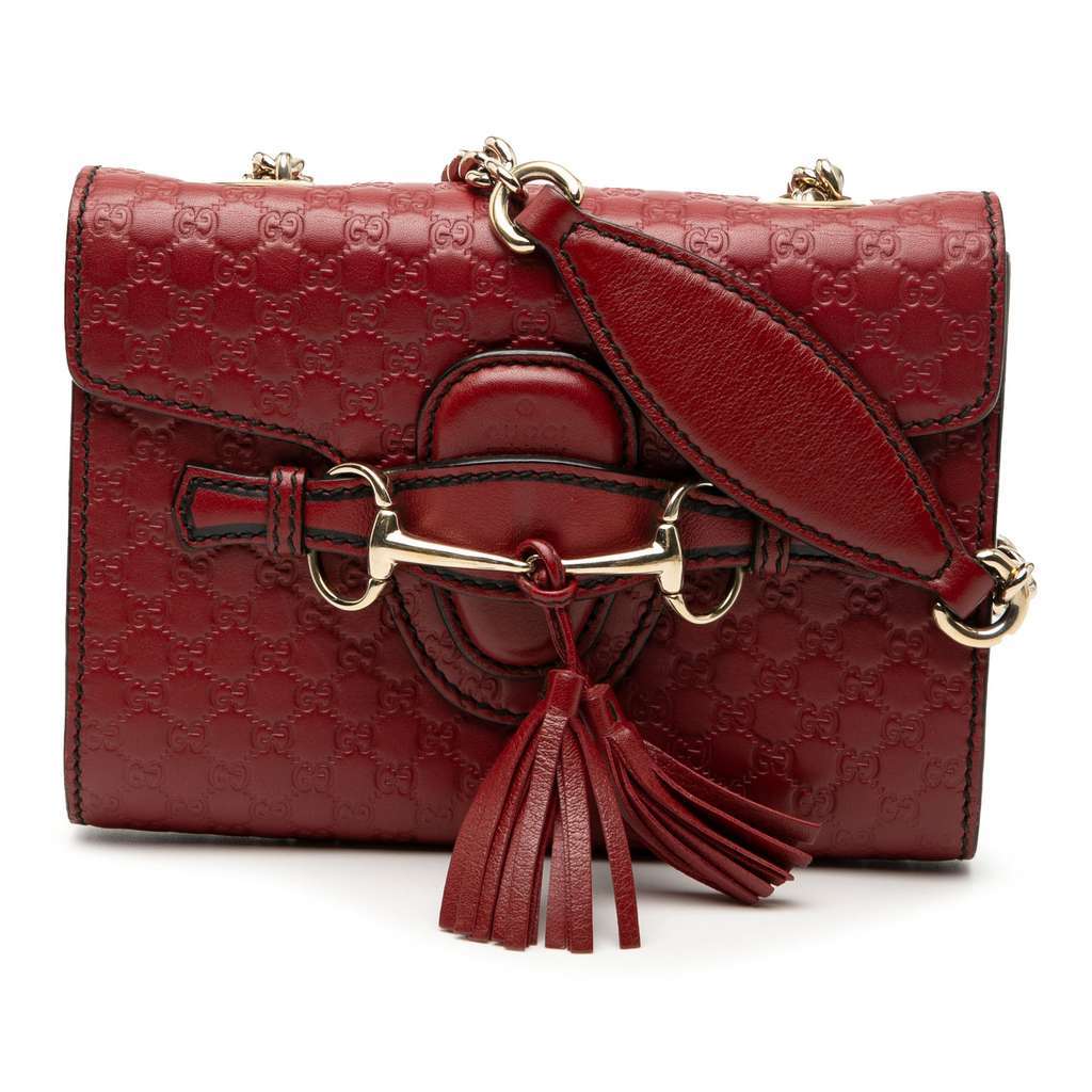 Gucci Mini Microguccissima Emily Crossbody Red Leather Very good - Front View