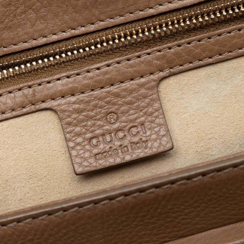 Gucci Medium Calfskin New Bamboo Top Handle Bag Brown Leather Very good - Box View