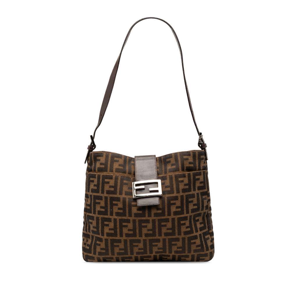Fendi Zucca Canvas Shoulder Bag Brown Canvas Very good - Front View