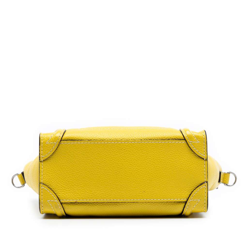 Celine Nano Grained Calfskin Luggage Tote Yellow Leather Very good - Inside View