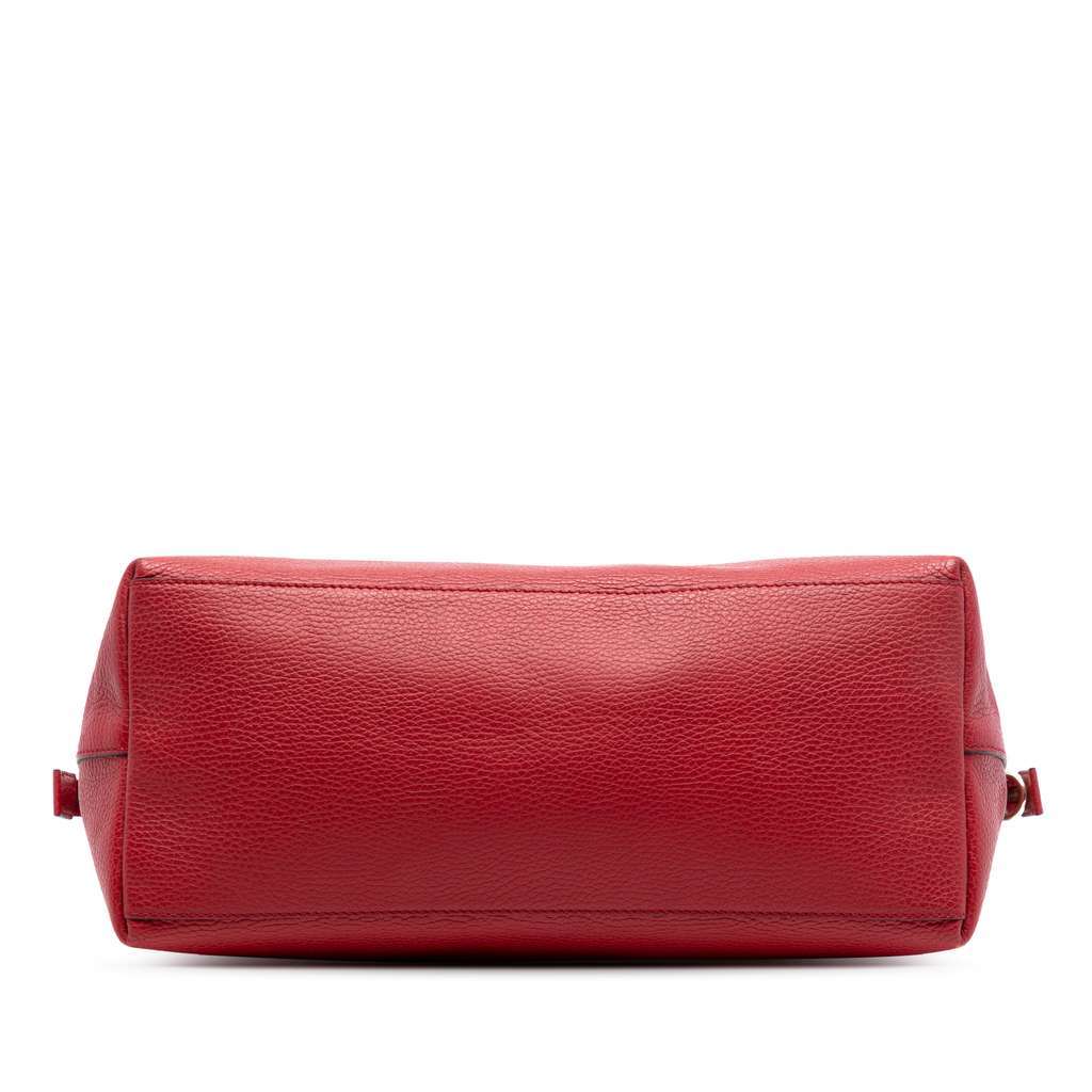 Gucci Large Dollar Calfskin GG Charm Dome Satchel Red Leather Very good - Inside View