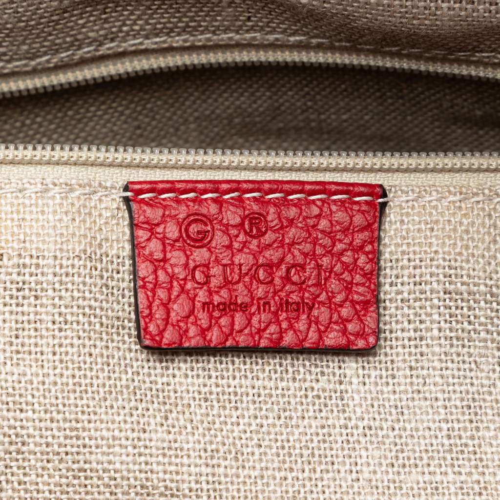 Gucci Large Dollar Calfskin GG Charm Dome Satchel Red Leather Very good - Box View