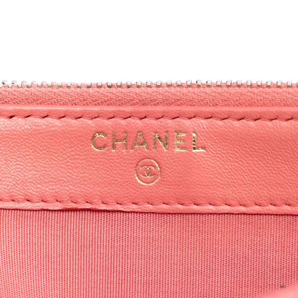 Chanel Quilted Caviar Boy Double Zip Clutch With Chain Pink Leather Very good - Box View