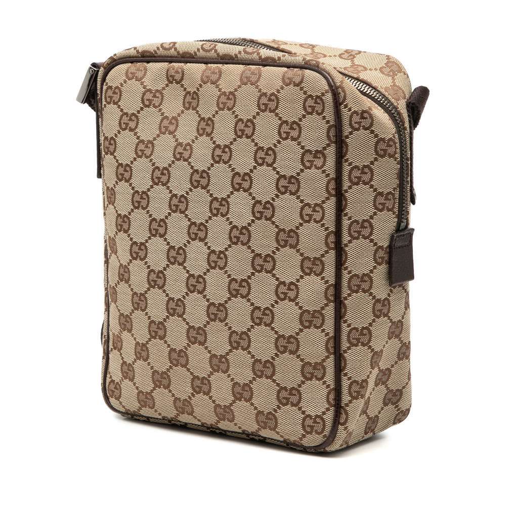 Gucci GG Canvas Crossbody Beige Canvas Very good - Back View