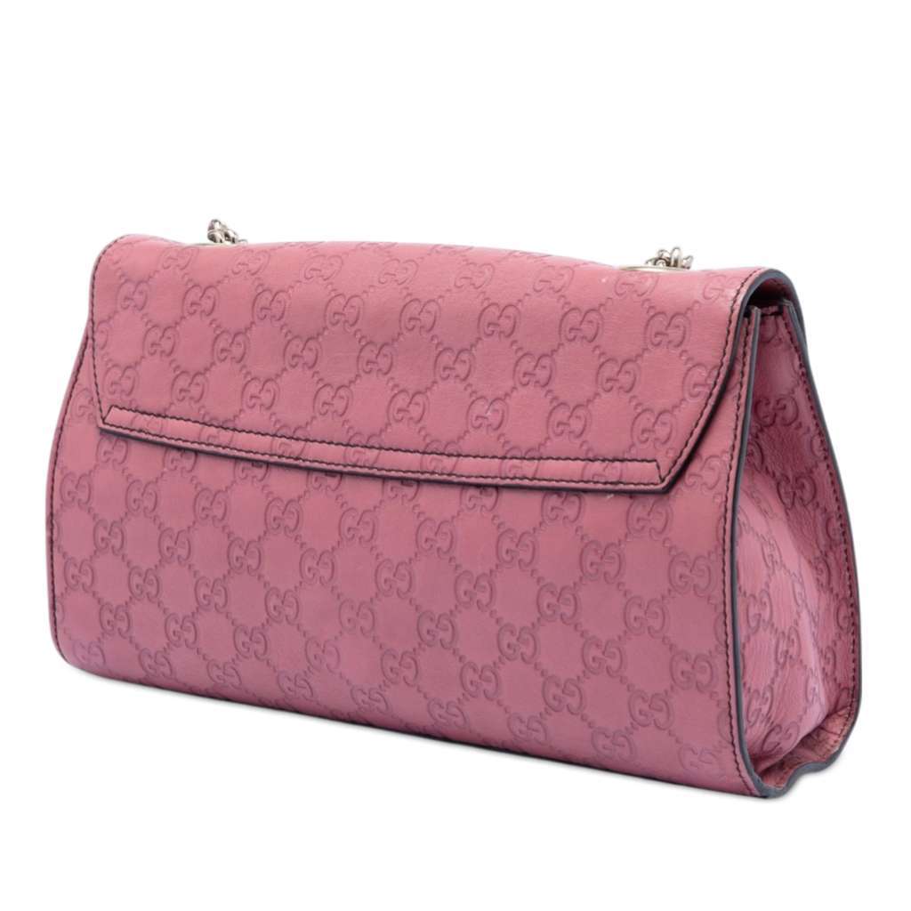 Gucci Medium Guccissima Emily Shoulder Bag Pink Leather Very good - Back View