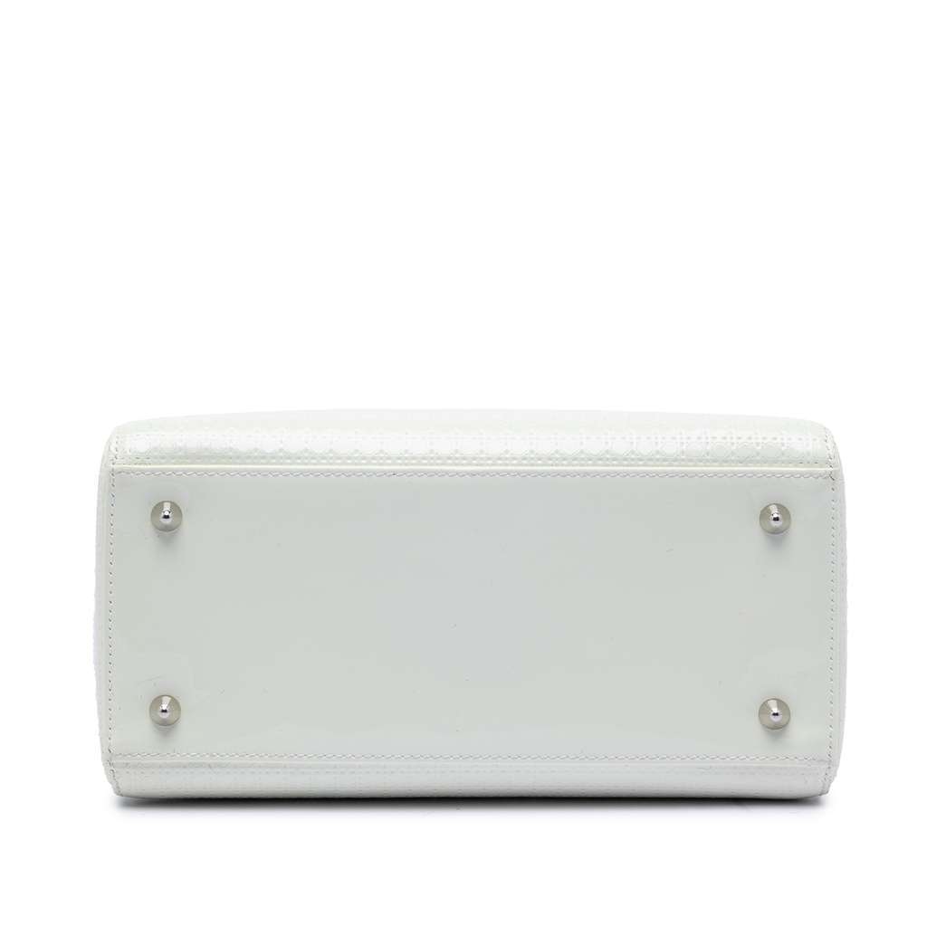 Dior Medium Patent Microcannage Lady Dior White Leather Very good - Inside View