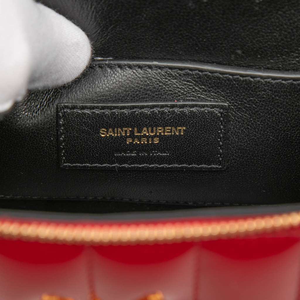 Saint Laurent Matelasse Patent Monogram Vicky Vanity Bag Red Leather Very good - Box View