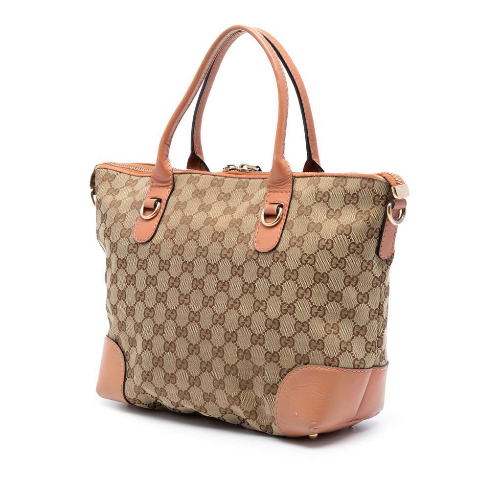 Gucci GG Canvas Heart Bit Satchel Beige Canvas Very good - Back View