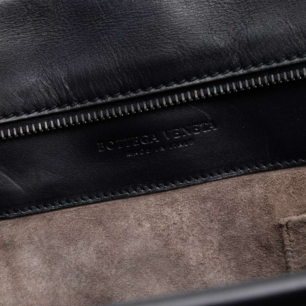 Bottega Veneta Intrecciato Trimmed Leather Ducale Top Handle Bag Black Leather Very good - Box View