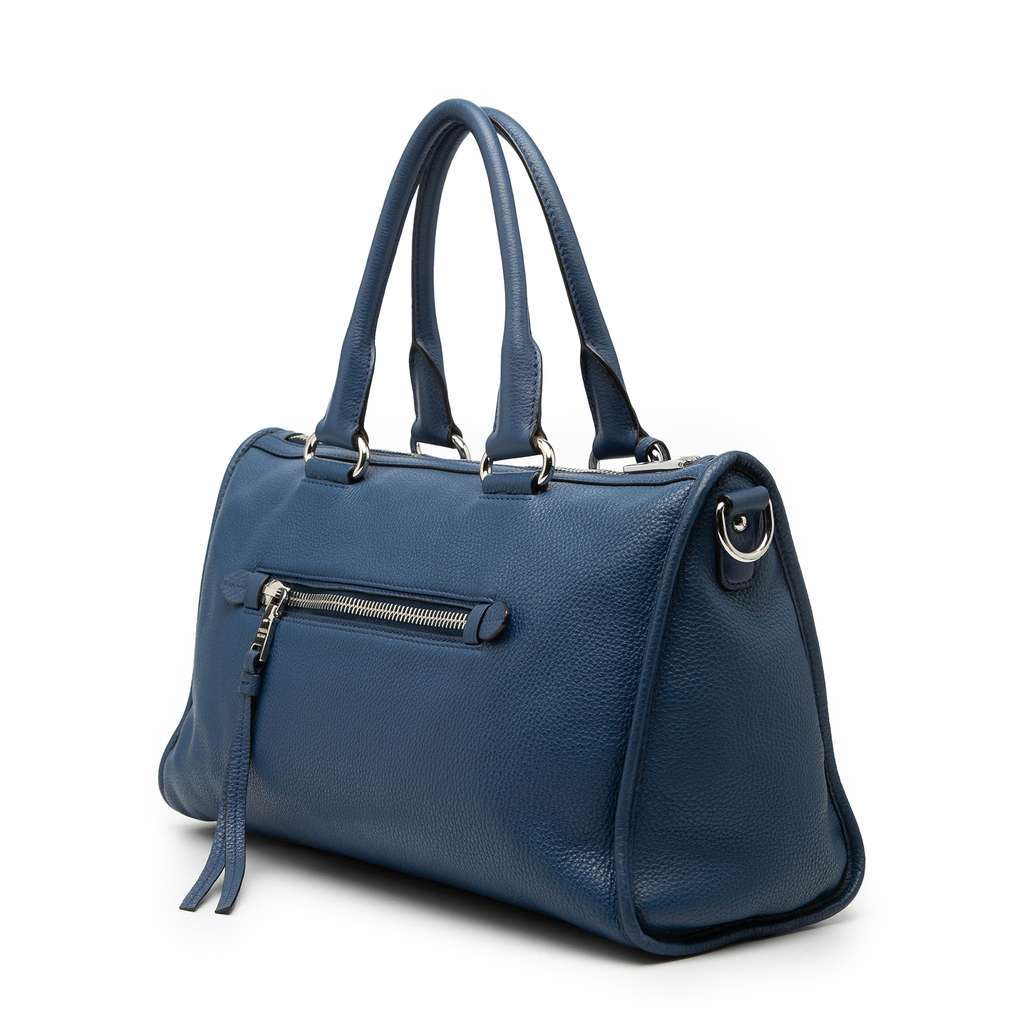 Prada Vitello Phenix Zip Top Satchel Blue Leather Very good - Back View