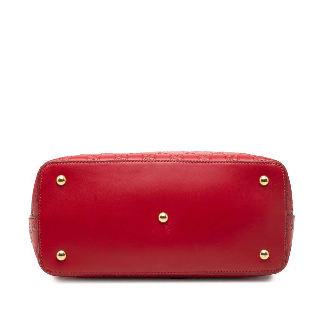 Gucci Guccissima Linea A Fold Over Satchel Red Leather Very good - Inside View