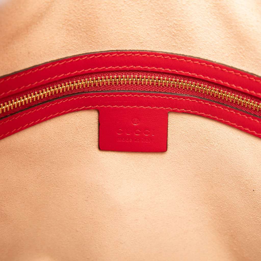 Gucci Guccissima Linea A Fold Over Satchel Red Leather Very good - Box View