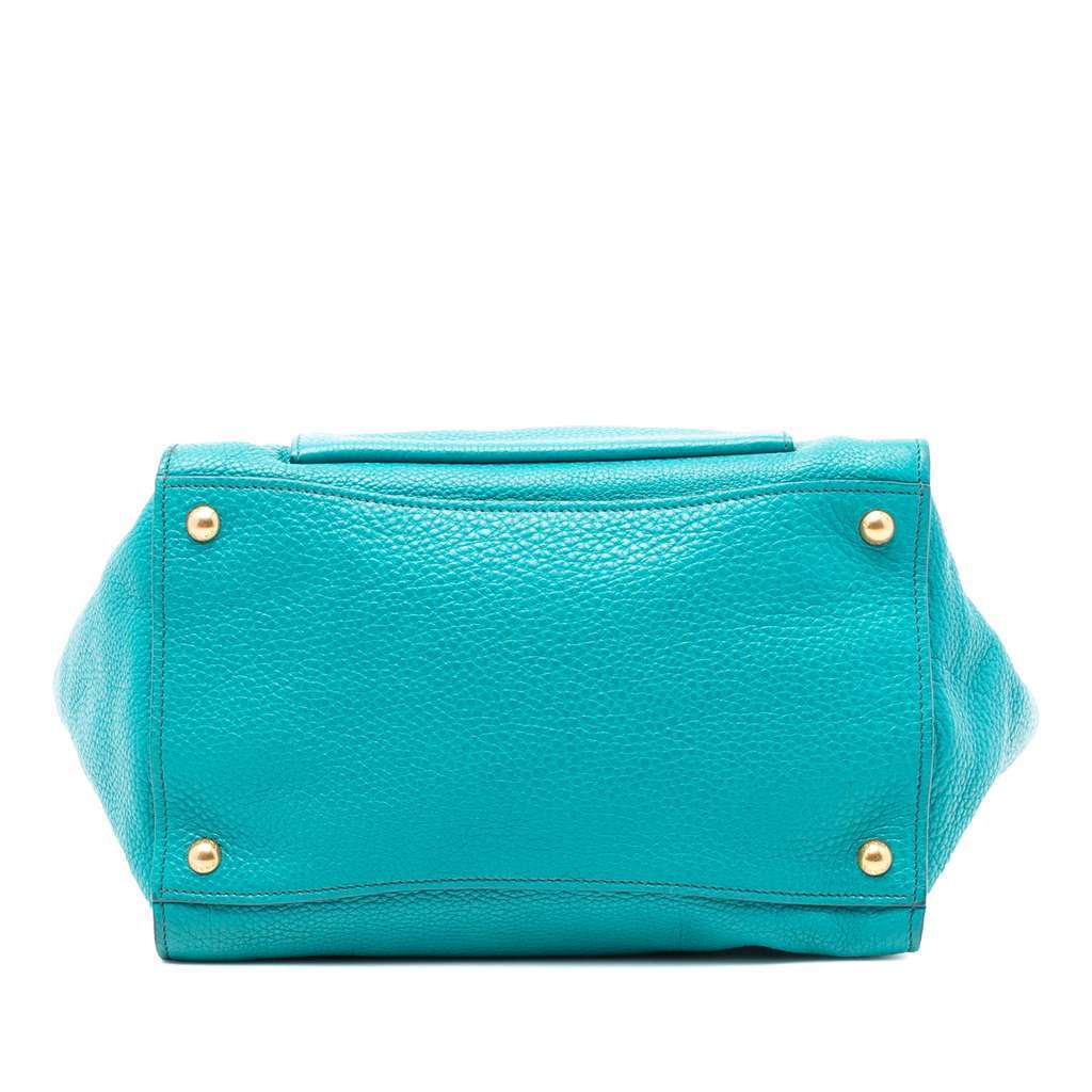 Prada Vitello Daino Front Pocket Open Convertible Tote Blue Leather Very good condition - Inside View