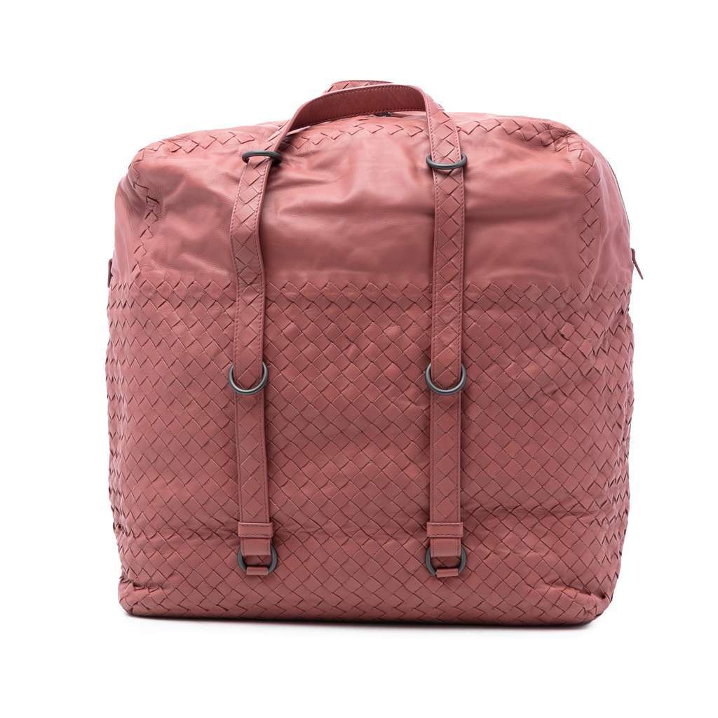 Bottega Veneta Nappa Intrecciato Handbag Pink Leather Very good - Front View