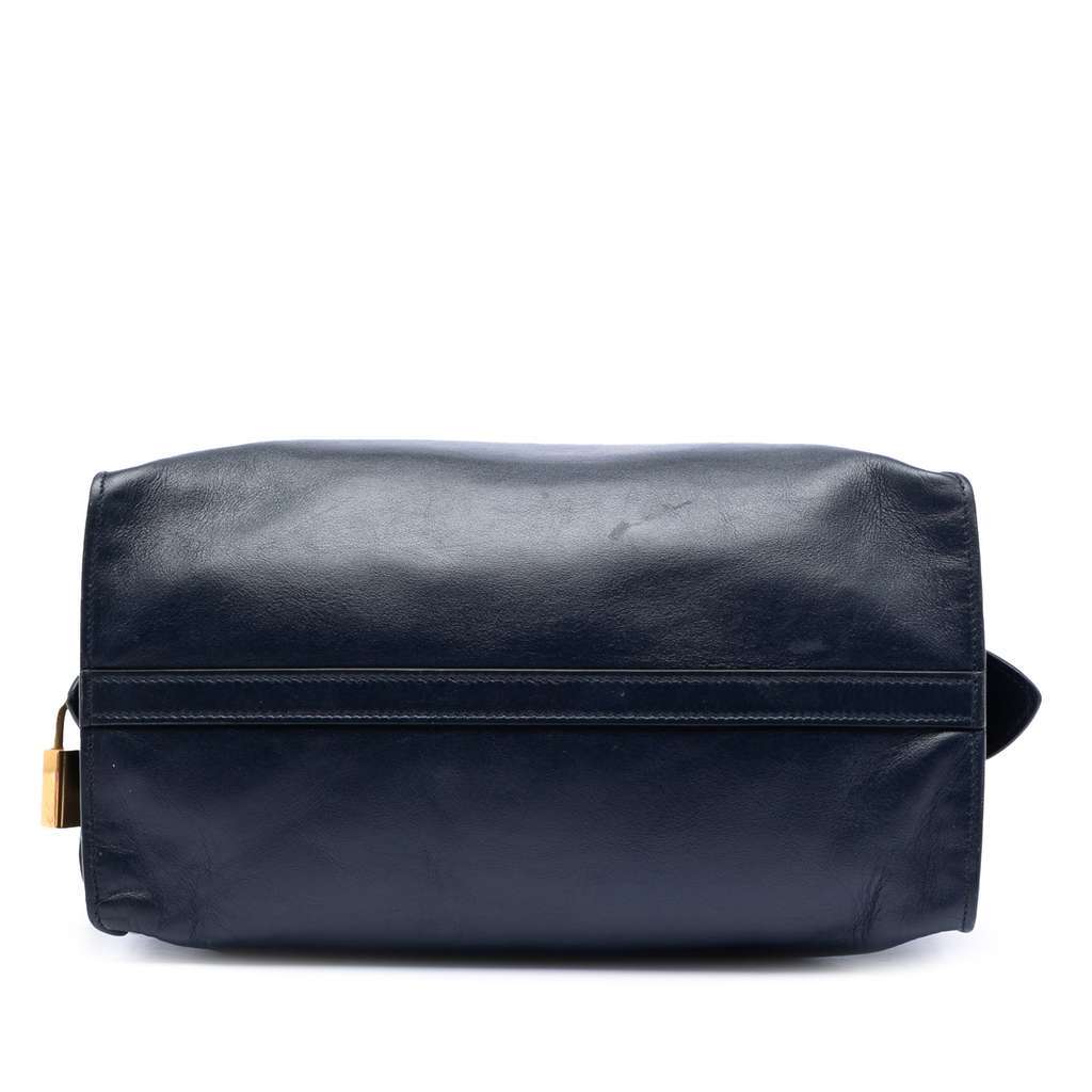 Prada Medium Saffiano Trimmed City Calf Greca Esplanade Satchel Blue Leather Very good - Inside View