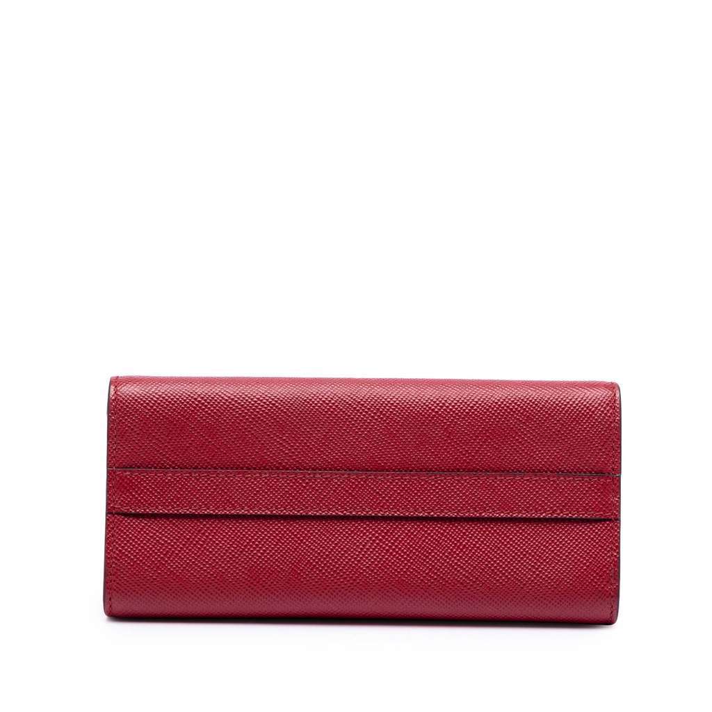 Prada Saffiano Cuir Monochrome Envelope Crossbody Red Leather Very good - Inside View