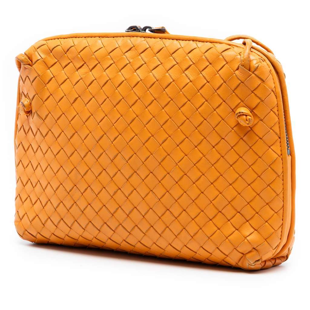 Bottega Veneta Nappa Intrecciato Nodini Crossbody Orange Leather Very good - Back View