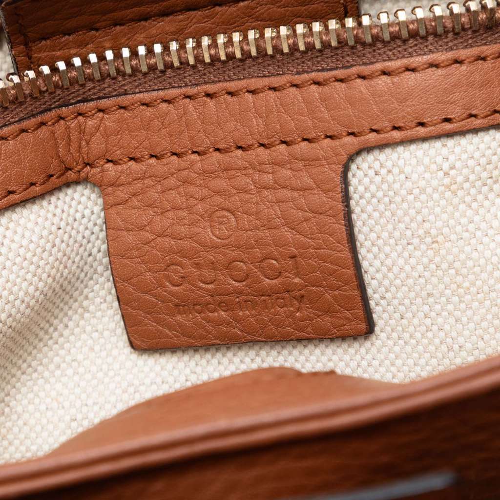 Gucci Small Calfskin Bamboo Shopper Satchel Brown Leather Very good - Box View