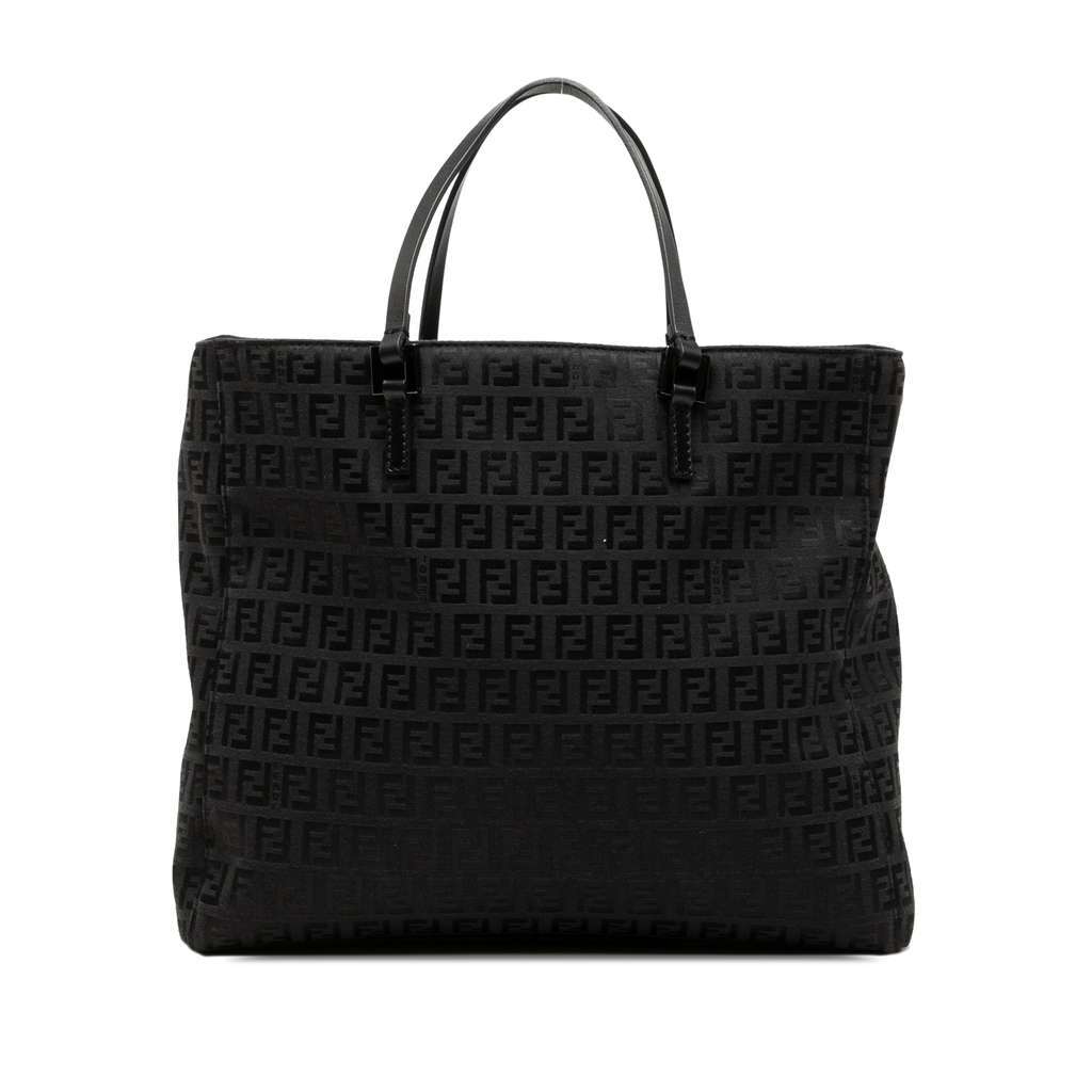 Fendi Zucchino Canvas Tote Black Canvas Very good - Front View