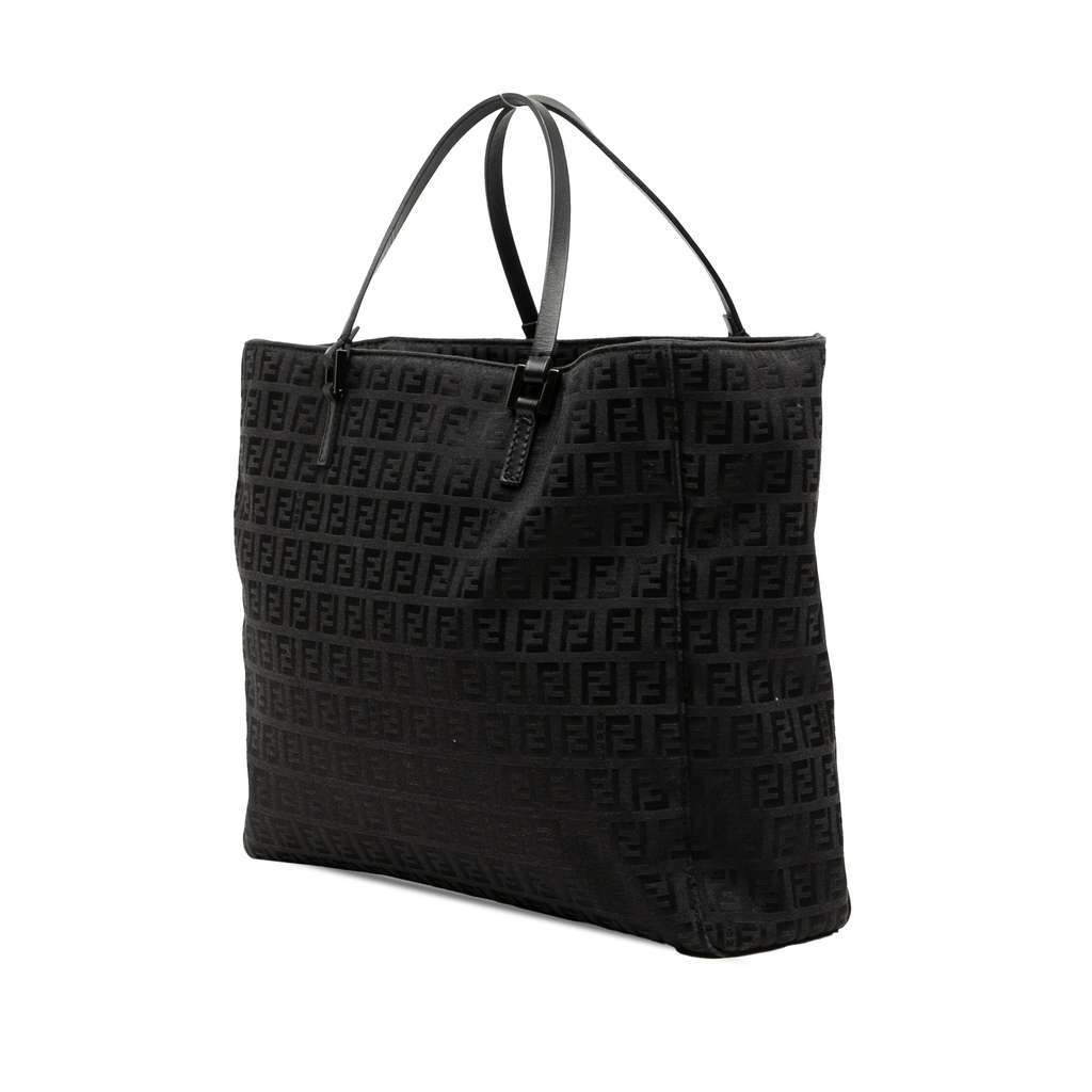 Fendi Zucchino Canvas Tote Black Canvas Very good - Back View