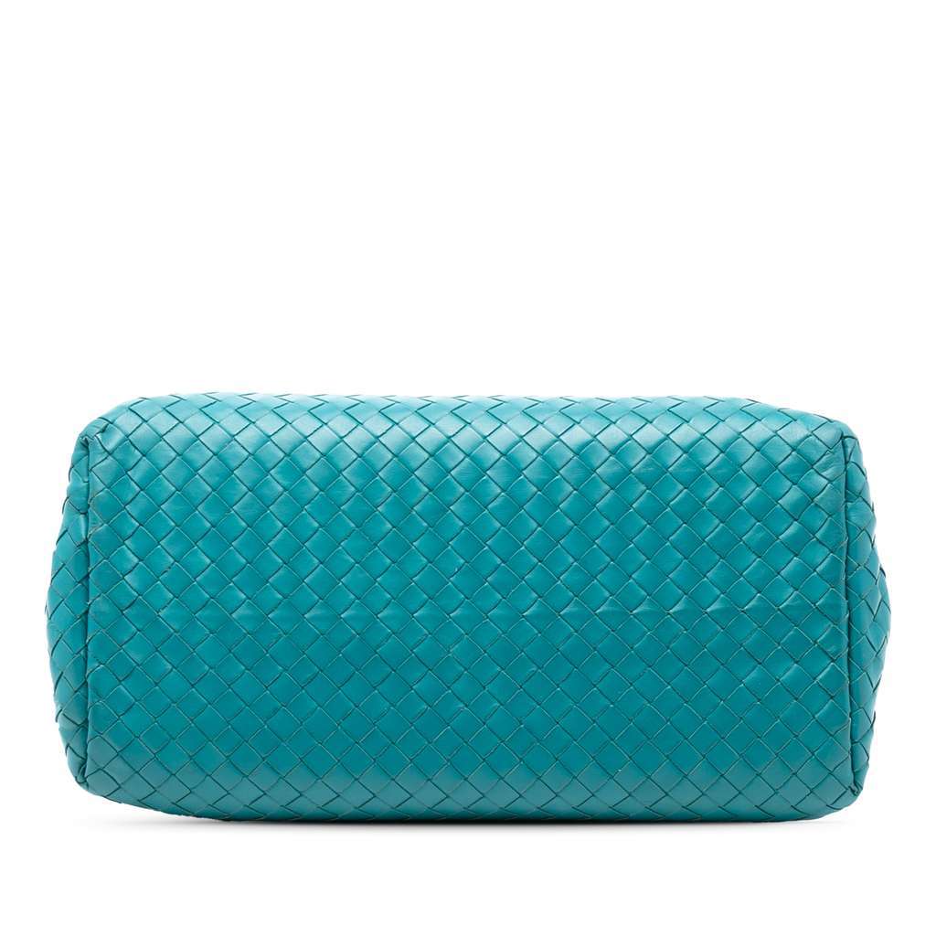 Bottega Veneta Small Nappa Intrecciato Roma Satchel Blue Leather Very good - Inside View