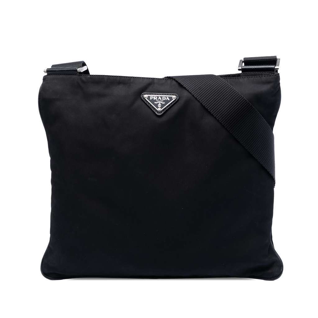 Prada Tessuto Zip Top Crossbody Black Very good condition - Front View