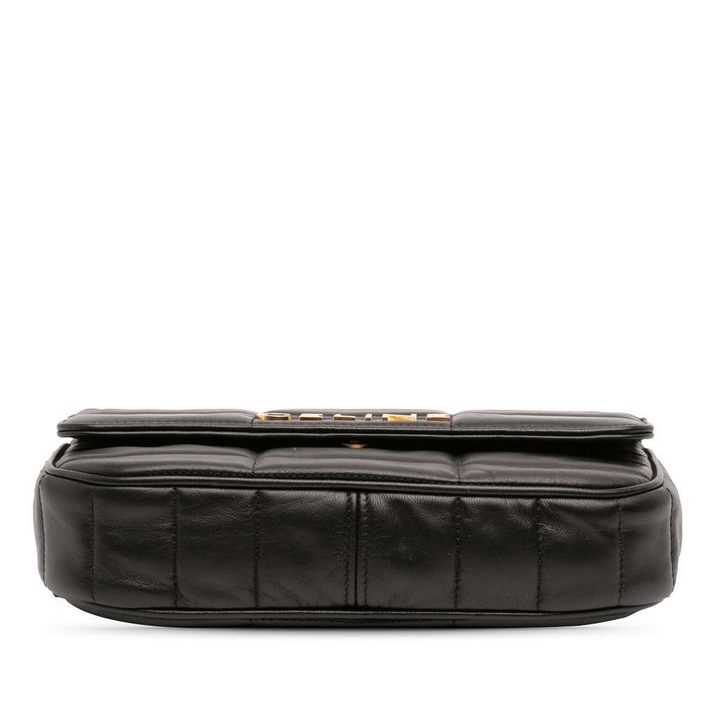 Celine Matelasse Goatskin Monochrome Chain Shoulder Bag Black Leather Very good - Inside View