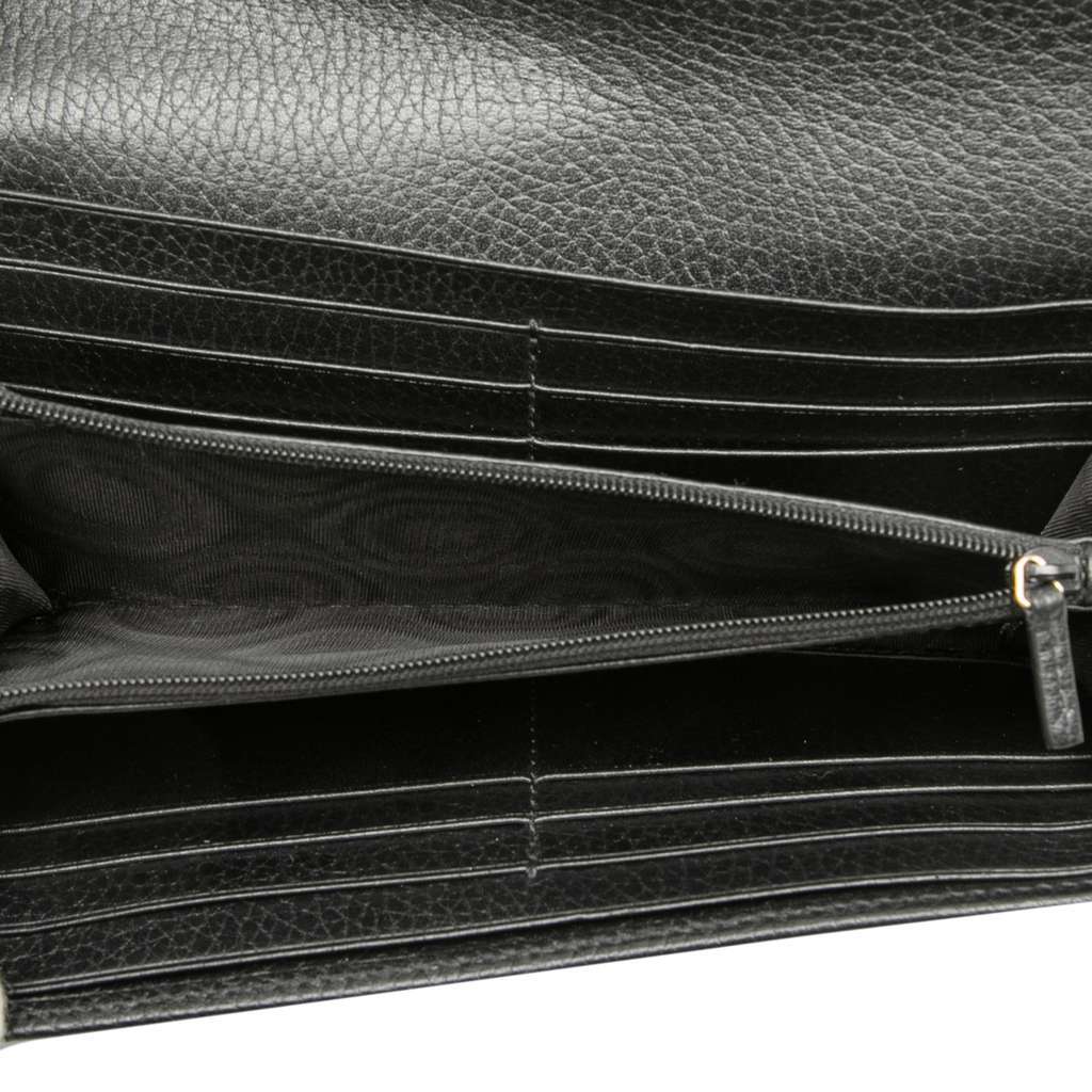 Gucci Dollar Calfskin Interlocking G Continental Wallet Black Leather Very good condition - Model View