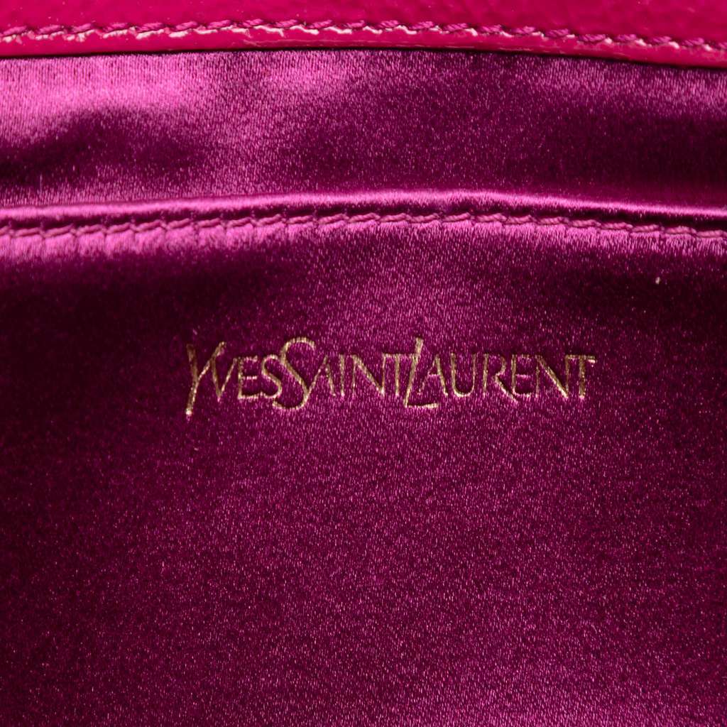Saint Laurent Large Textured Patent Belle De Jour Clutch Pink Leather Very good - Box View