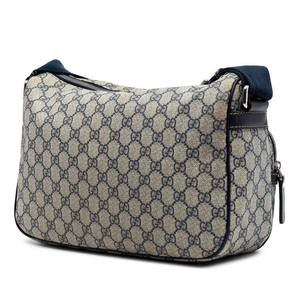 Gucci GG Supreme Double Pocket Crossbody Beige Canvas Very good - Back View