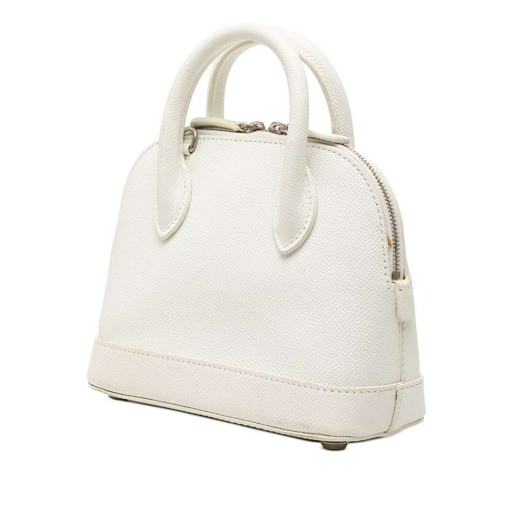 Balenciaga XXS Calfskin Ville Top Handle Bag White Leather Very good - Back View